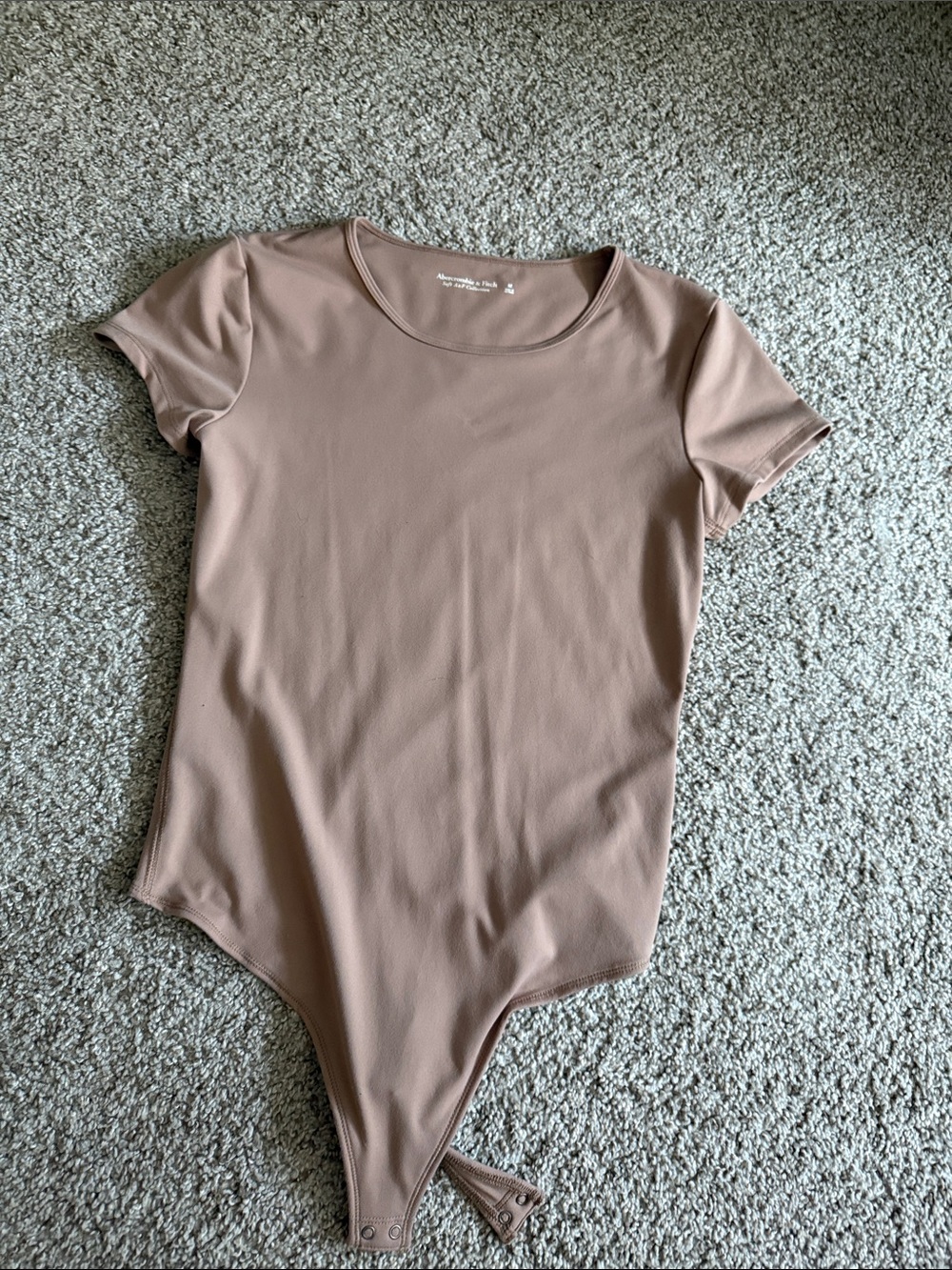 Abercrombie & Fitch Short Sleeve Bodysuit in Mauve Taupe